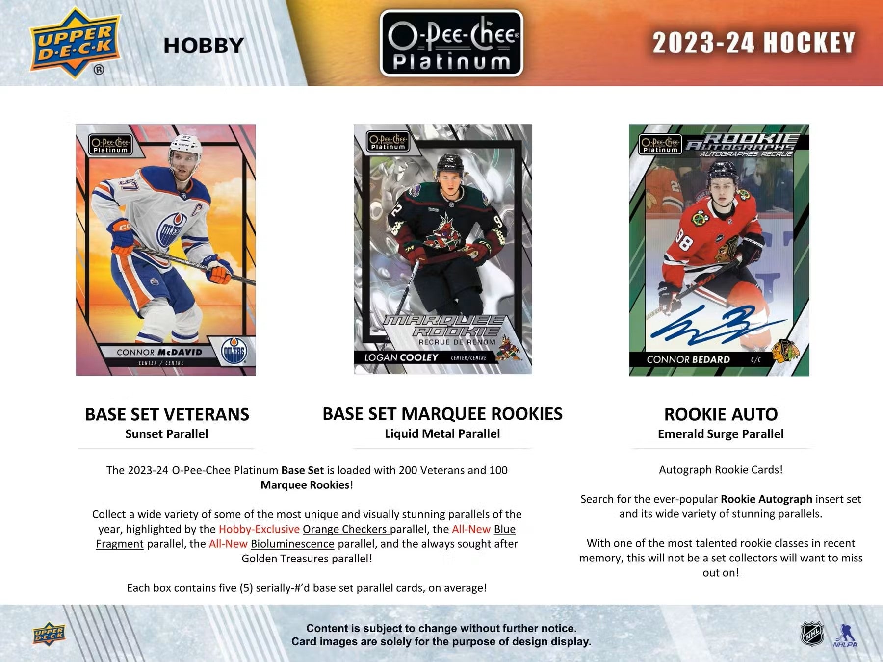2023 - 24 Upper Deck O - Pee - Chee Platinum Hockey Hobby Box - Columbia Hobby - Sports Card Boxes - Toploaders - Card Savers