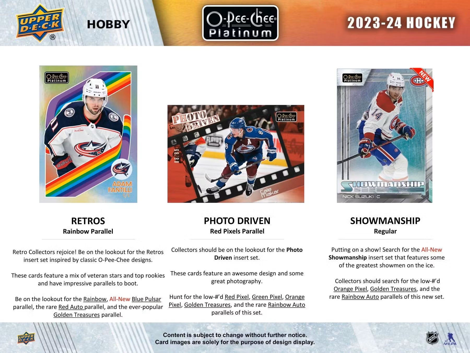 2023 - 24 Upper Deck O - Pee - Chee Platinum Hockey Hobby Box - Columbia Hobby - Sports Card Boxes - Toploaders - Card Savers