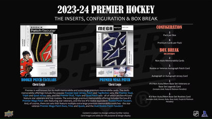 2023 - 24 Upper Deck Premier Hockey Hobby Box - Columbia Hobby - Sports Card Boxes - Toploaders - Card Savers