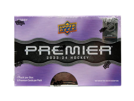 2023 - 24 Upper Deck Premier Hockey Hobby Box - Columbia Hobby - Sports Card Boxes - Toploaders - Card Savers