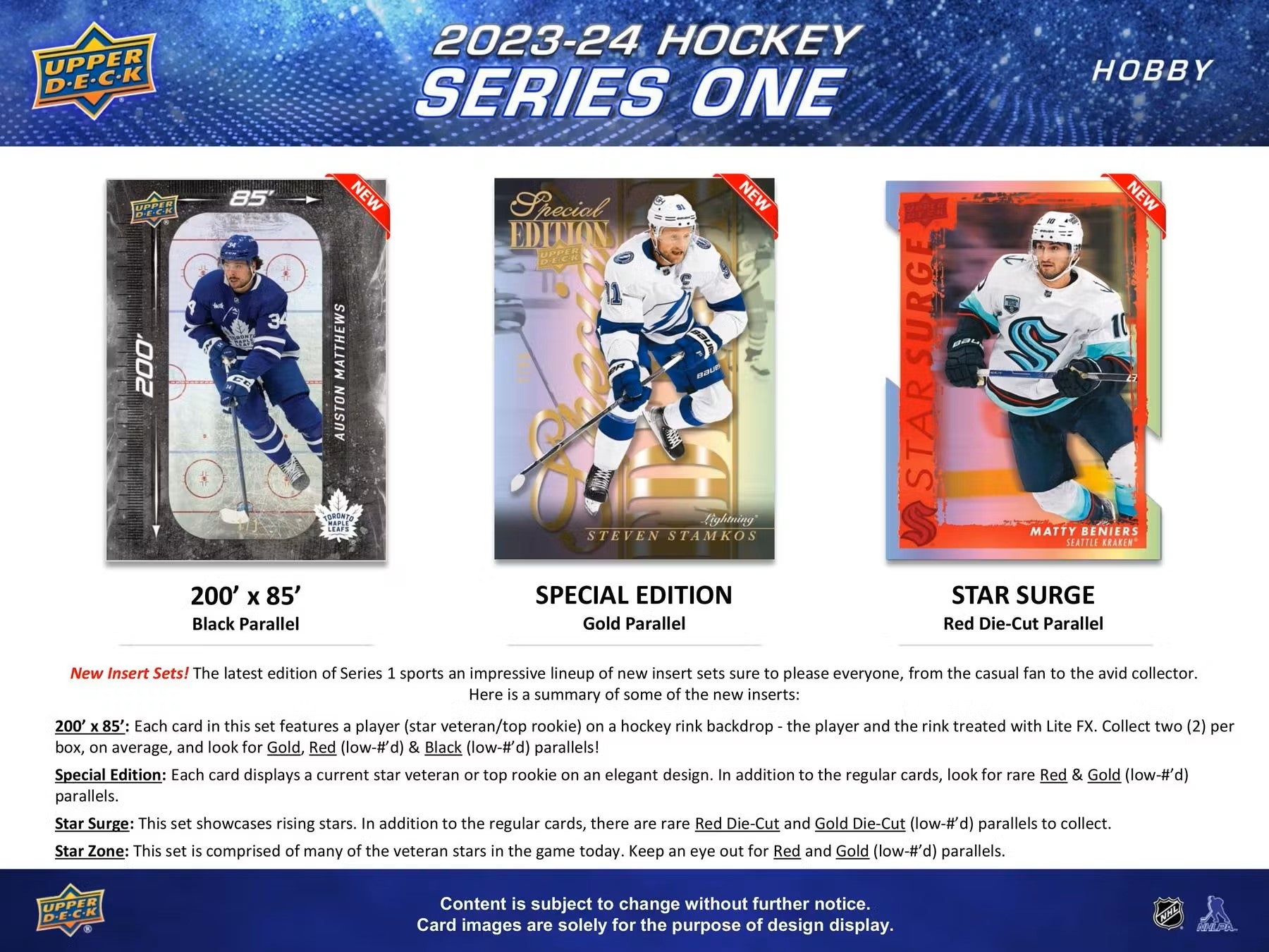 2023 - 24 Upper Deck Series 1 Hockey Hobby Box - Columbia Hobby - Sports Card Boxes - Toploaders - Card Savers