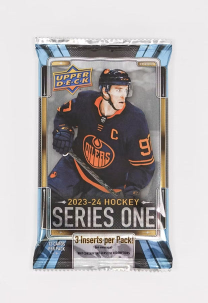 2023 - 24 Upper Deck Series 1 Hockey Hobby Box - Columbia Hobby - Sports Card Boxes - Toploaders - Card Savers