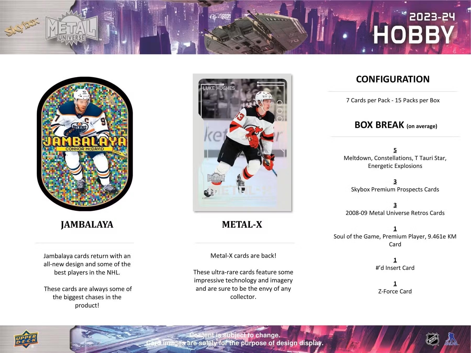 2023 - 24 Upper Deck Skybox Metal Universe Hockey Hobby Box - Columbia Hobby - Sports Card Boxes - Toploaders - Card Savers