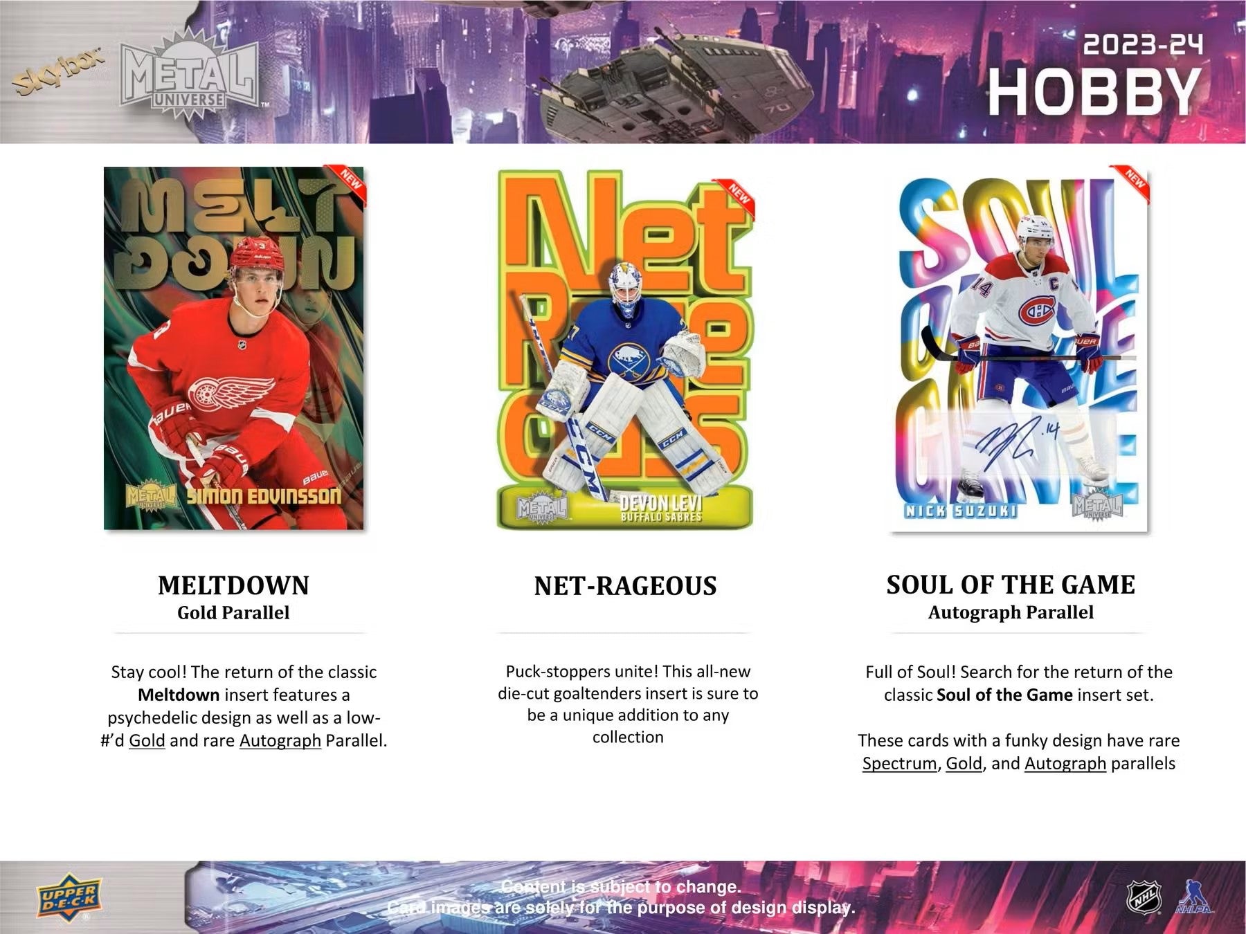 2023 - 24 Upper Deck Skybox Metal Universe Hockey Hobby Box - Columbia Hobby - Sports Card Boxes - Toploaders - Card Savers