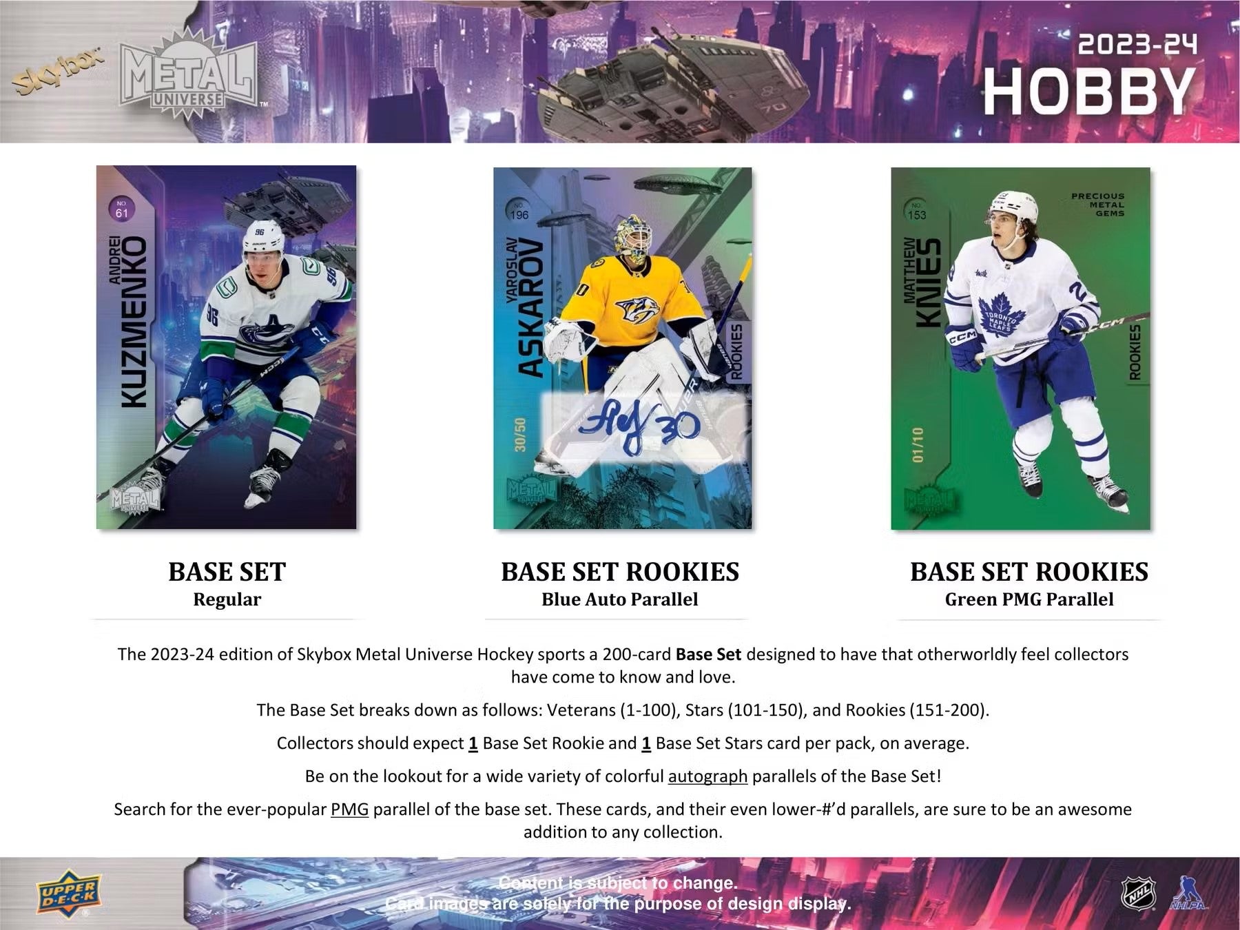 2023 - 24 Upper Deck Skybox Metal Universe Hockey Hobby Box - Columbia Hobby - Sports Card Boxes - Toploaders - Card Savers