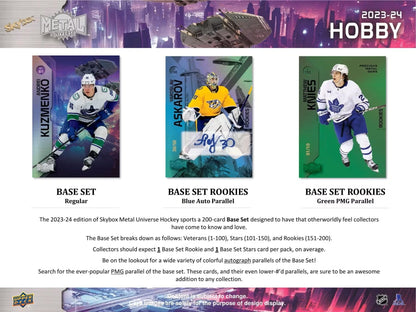 2023 - 24 Upper Deck Skybox Metal Universe Hockey Hobby Box - Columbia Hobby - Sports Card Boxes - Toploaders - Card Savers