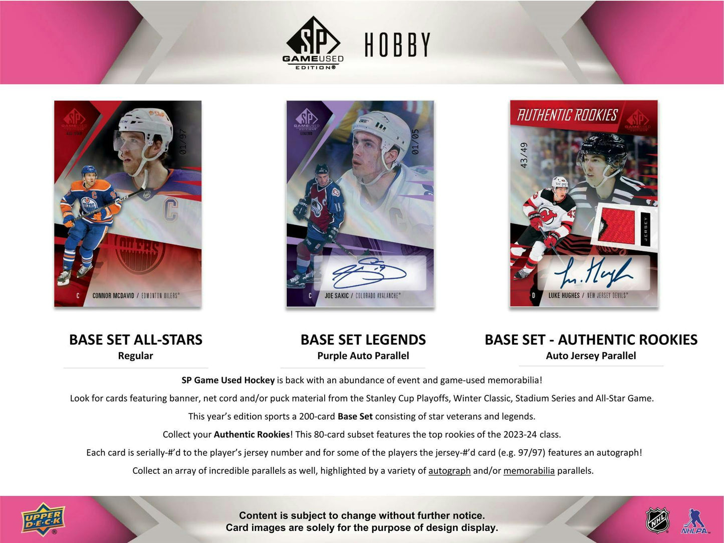 2023 - 24 Upper Deck SP Game Used Hockey Hobby Box - Columbia Hobby - Sports Card Boxes - Toploaders - Card Savers