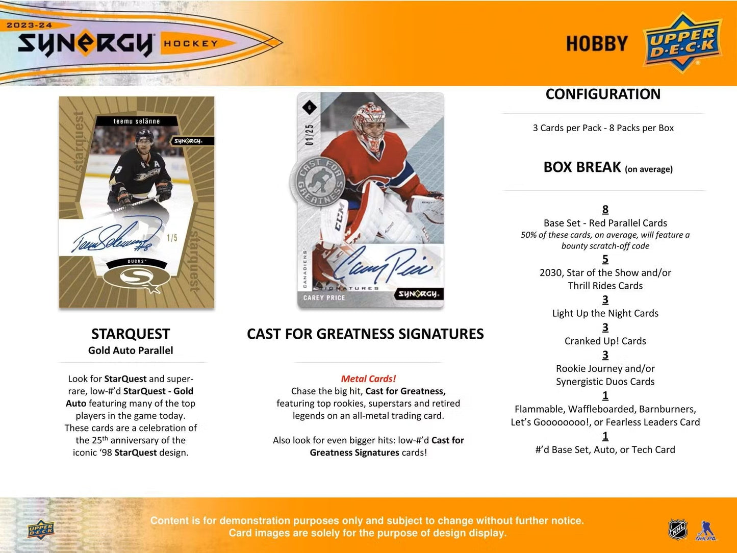 2023 - 24 Upper Deck Synergy Hockey Hobby Box - Columbia Hobby - Sports Card Boxes - Toploaders - Card Savers