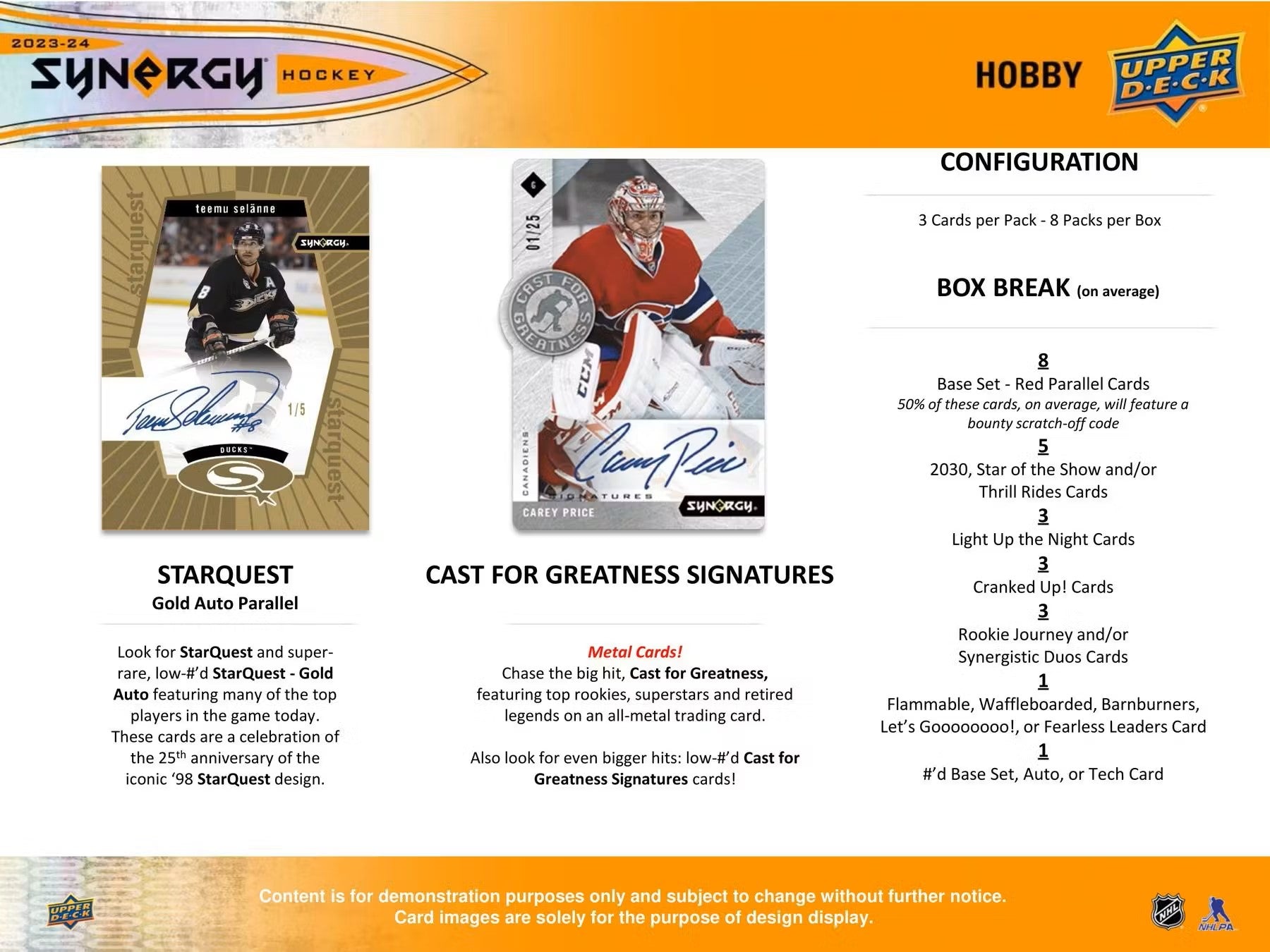 2023 - 24 Upper Deck Synergy Hockey Hobby Box - Columbia Hobby - Sports Card Boxes - Toploaders - Card Savers
