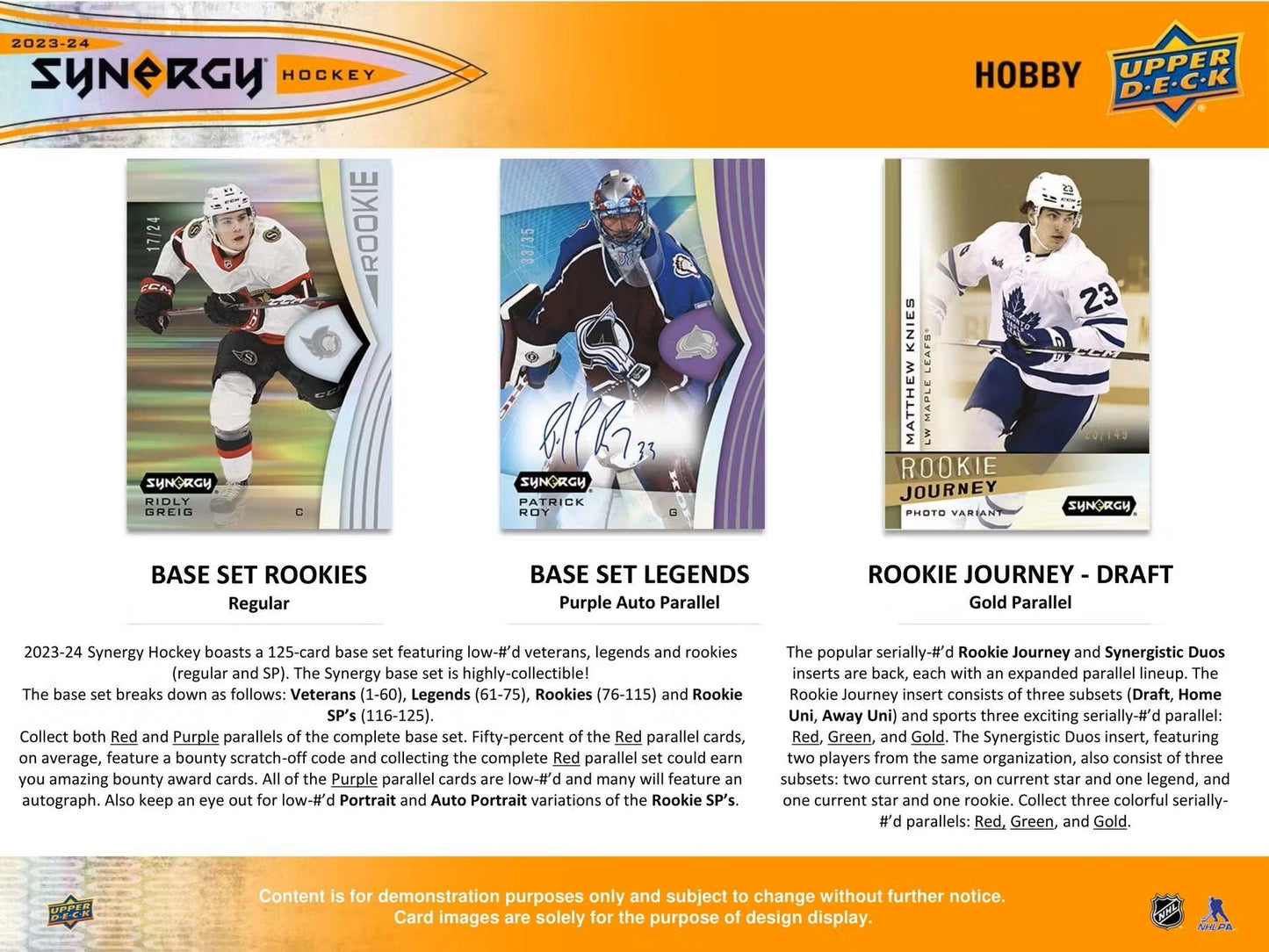 2023 - 24 Upper Deck Synergy Hockey Hobby Box - Columbia Hobby - Sports Card Boxes - Toploaders - Card Savers