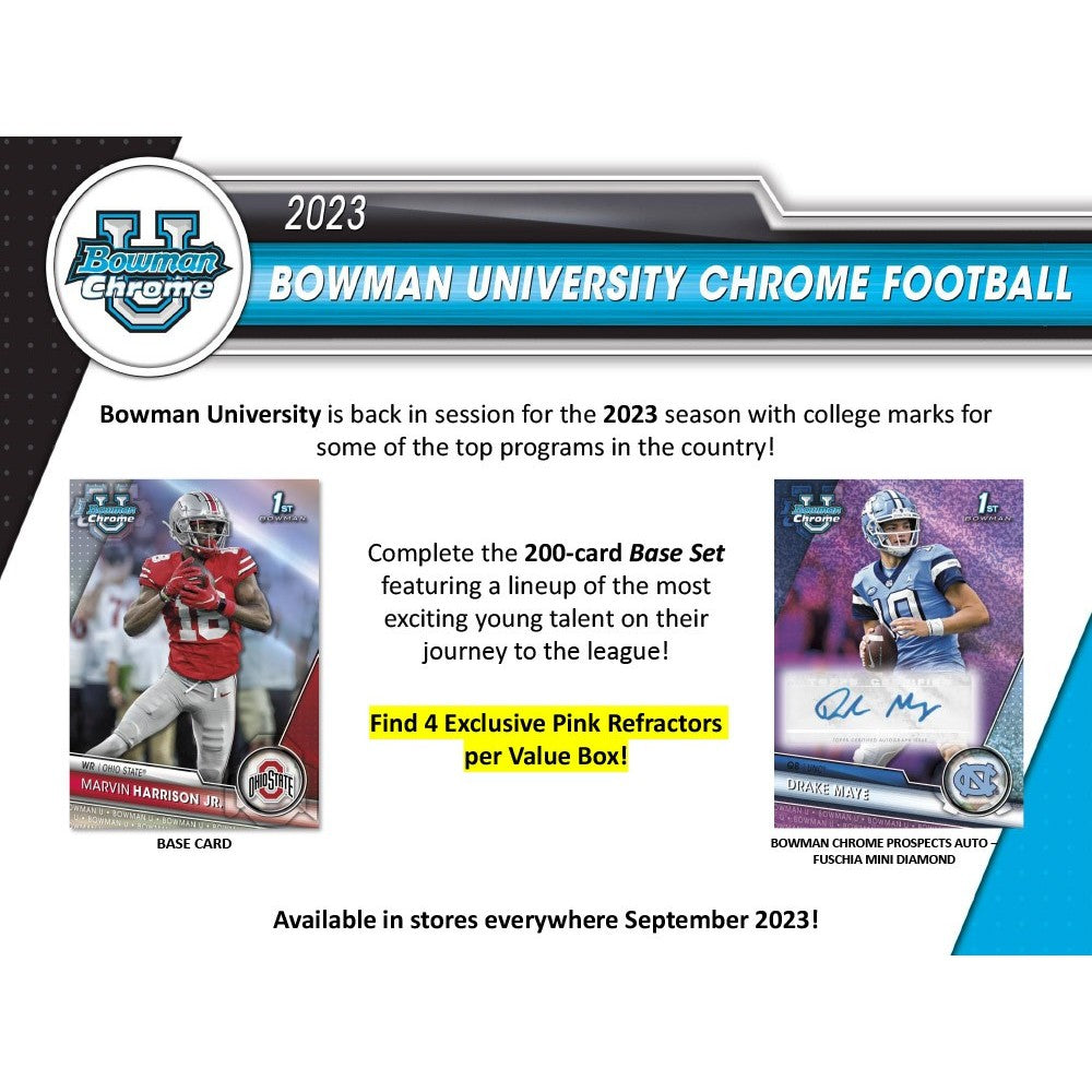 2023 Bowman University Chrome Football Blaster Box