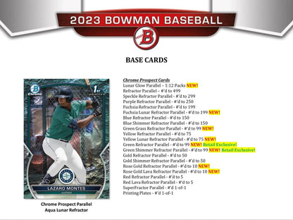 2023 Bowman Baseball 6 - Pack Blaster Box - Columbia Hobby - Sports Card Boxes - Toploaders - Card Savers