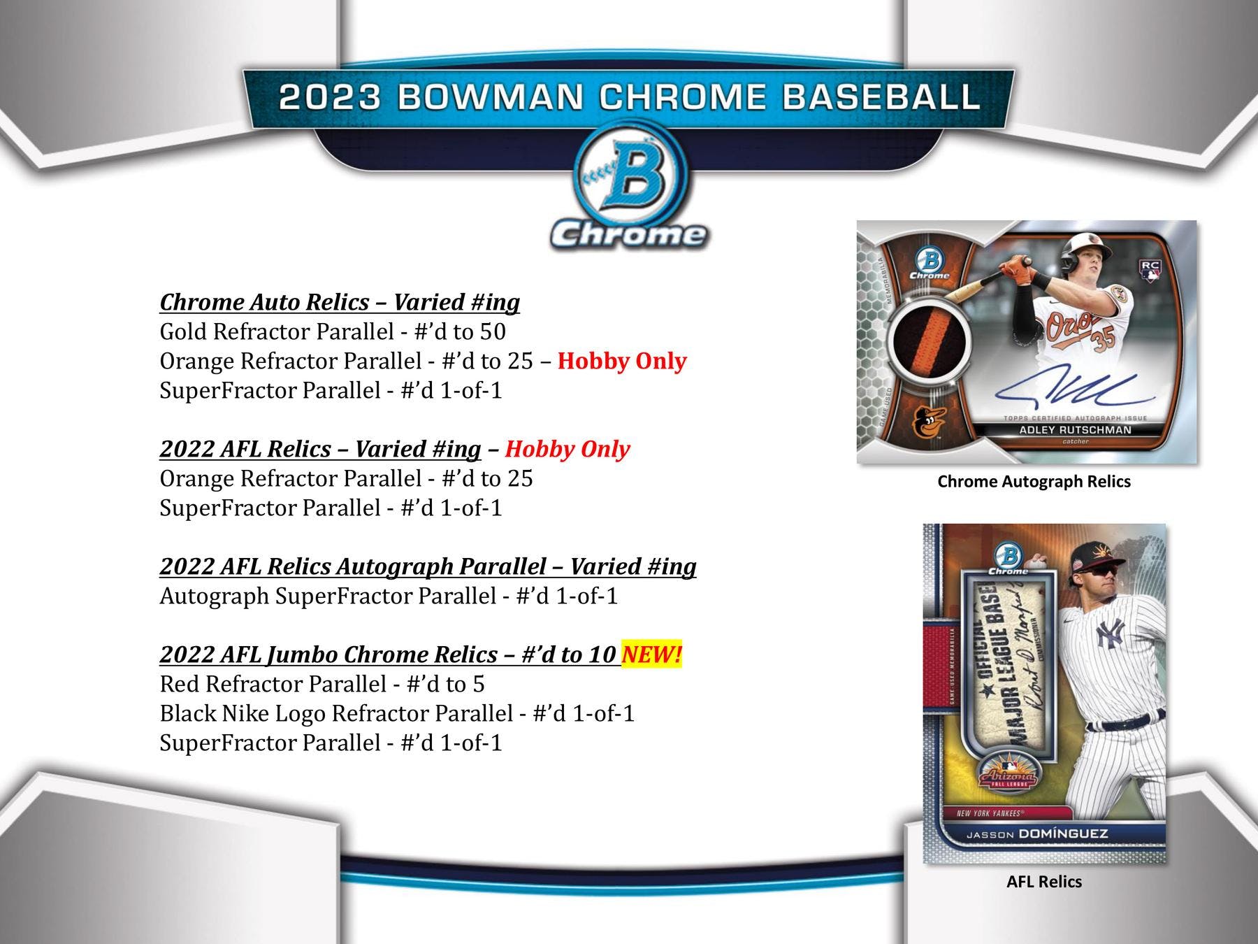 2023 Bowman Chrome Baseball Hobby Box - Columbia Hobby - Sports Card Boxes - Toploaders - Card Savers