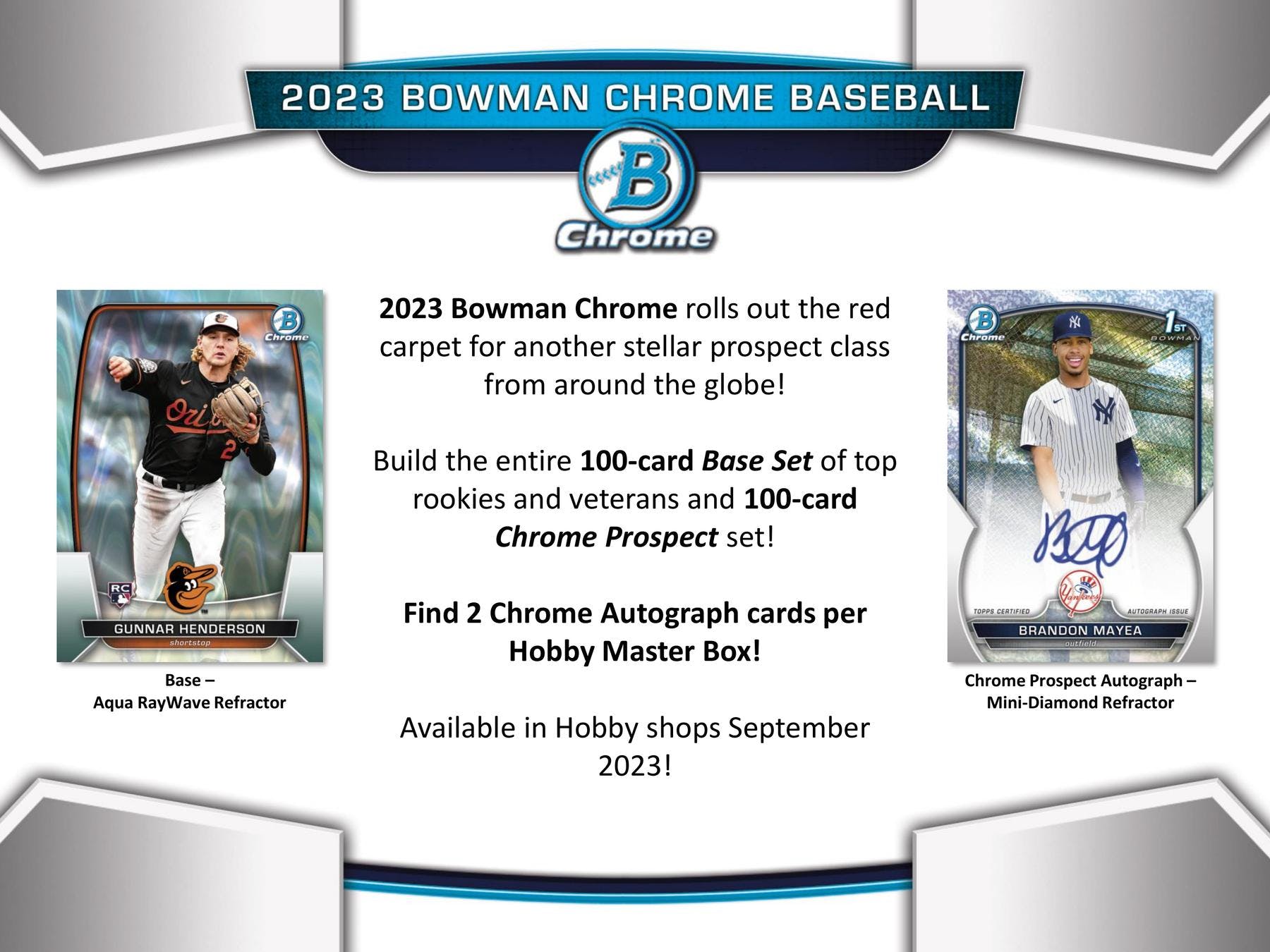 2023 Bowman Chrome Baseball Hobby Box - Columbia Hobby - Sports Card Boxes - Toploaders - Card Savers