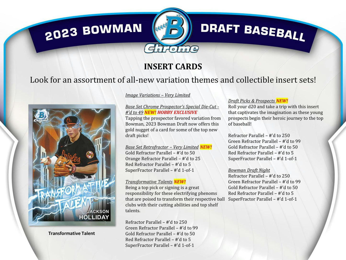 2023 Bowman Draft Baseball HTA Choice Box - Columbia Hobby - Sports Card Boxes - Toploaders - Card Savers
