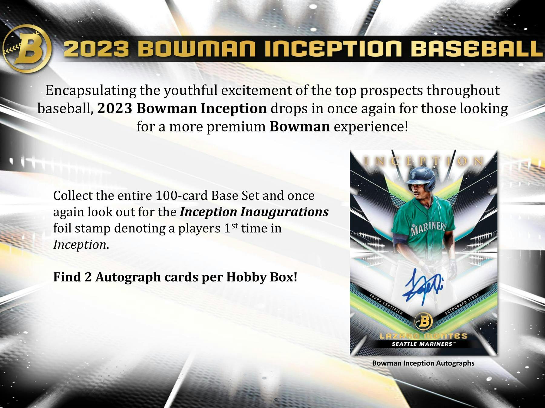 2023 Bowman Inception Baseball Hobby Box - Columbia Hobby - Sports Card Boxes - Toploaders - Card Savers