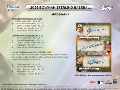 2023 Bowman Sterling Baseball Hobby Box - Columbia Hobby - Sports Card Boxes - Toploaders - Card Savers