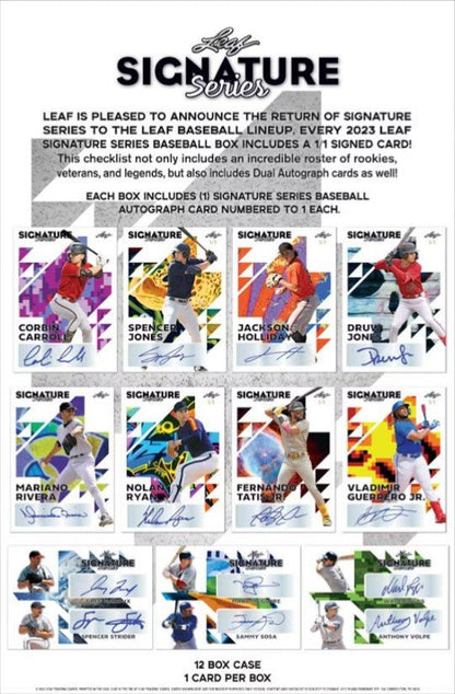 2023 Leaf Signature Series Baseball Hobby Box - Columbia Hobby - Sports Card Boxes - Toploaders - Card Savers