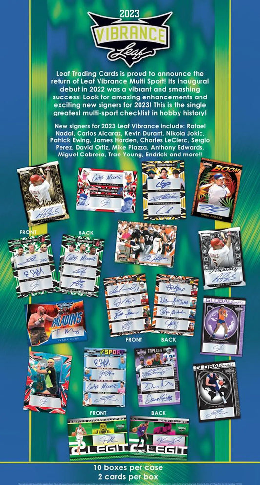 2023 Leaf Vibrance Multisport Hobby Box - Columbia Hobby - Sports Card Boxes - Toploaders - Card Savers