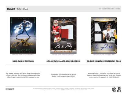 2023 Panini Black Football Hobby Box - Columbia Hobby - Sports Card Boxes - Toploaders - Card Savers