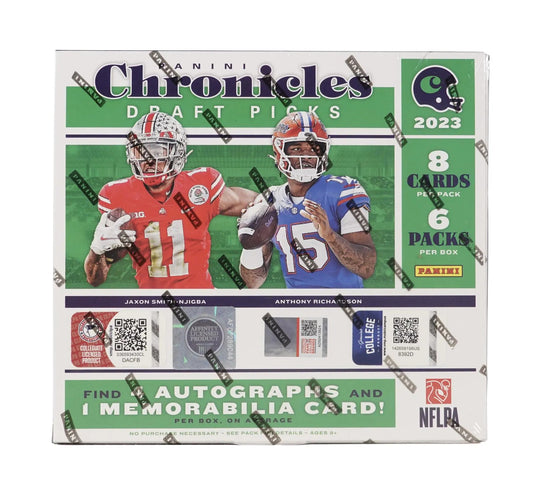 2023 Panini Chronicles Draft Picks Football Hobby Box - Columbia Hobby - Sports Card Boxes - Toploaders - Card Savers