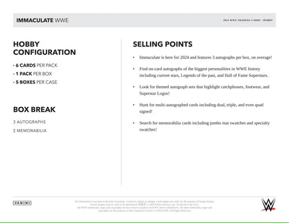 2023 Panini Immaculate WWE Wrestling Hobby Box - Columbia Hobby - Sports Card Boxes - Toploaders - Card Savers