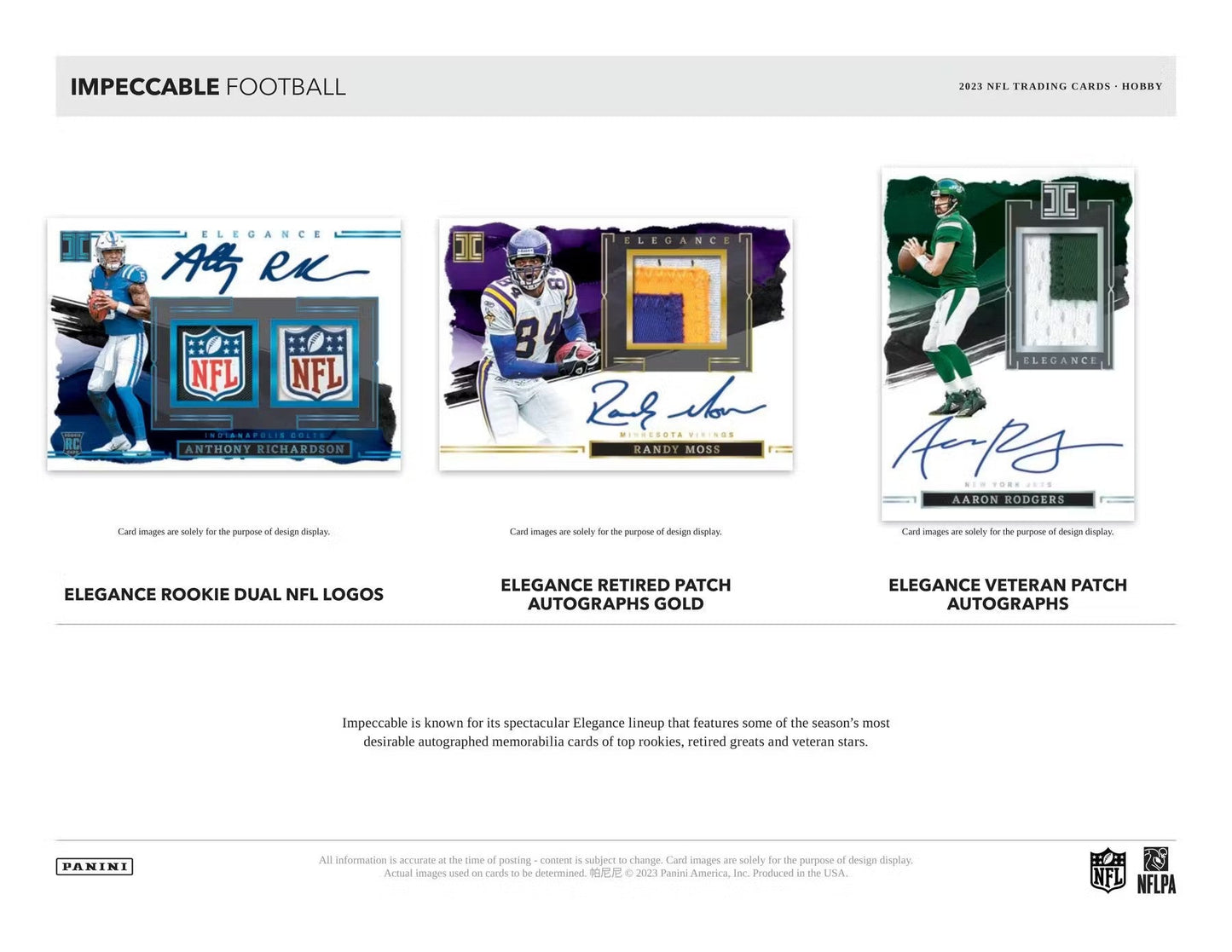 2023 Panini Impeccable Football Hobby Box - Columbia Hobby - Sports Card Boxes - Toploaders - Card Savers