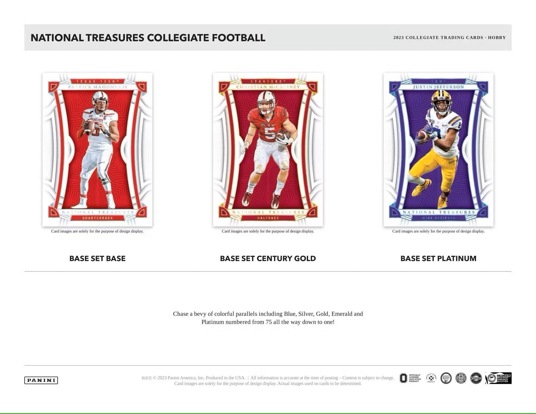 2023 Panini National Treasures Collegiate Football Hobby Box - Columbia Hobby - Sports Card Boxes - Toploaders - Card Savers