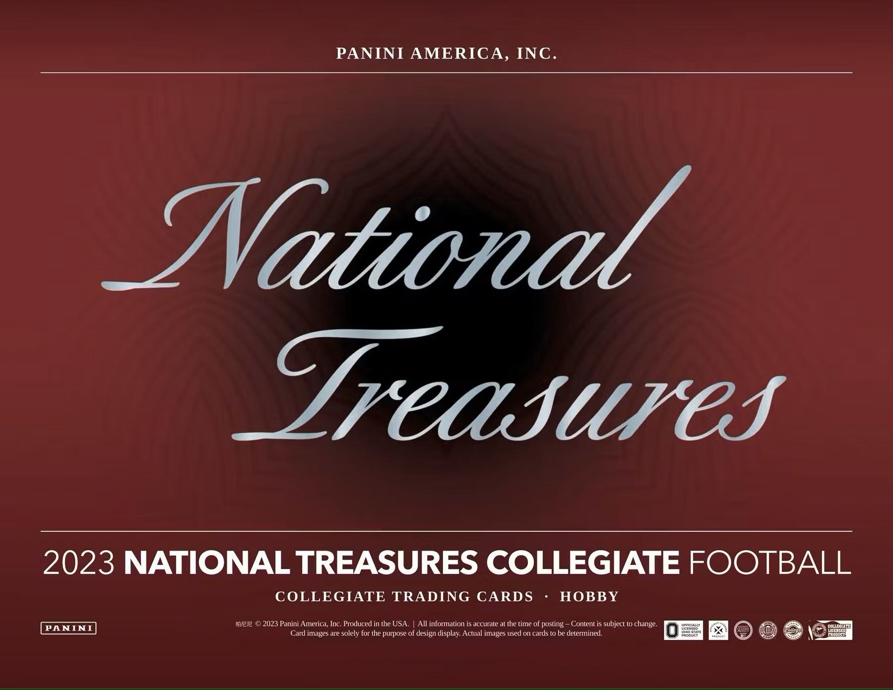 2023 Panini National Treasures Collegiate Football Hobby Box - Columbia Hobby - Sports Card Boxes - Toploaders - Card Savers