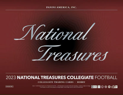 2023 Panini National Treasures Collegiate Football Hobby Box - Columbia Hobby - Sports Card Boxes - Toploaders - Card Savers