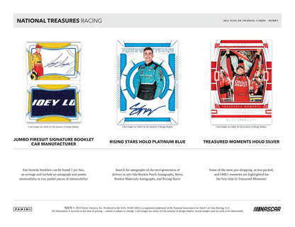 2023 Panini National Treasures Racing Hobby Box - Columbia Hobby - Sports Card Boxes - Toploaders - Card Savers