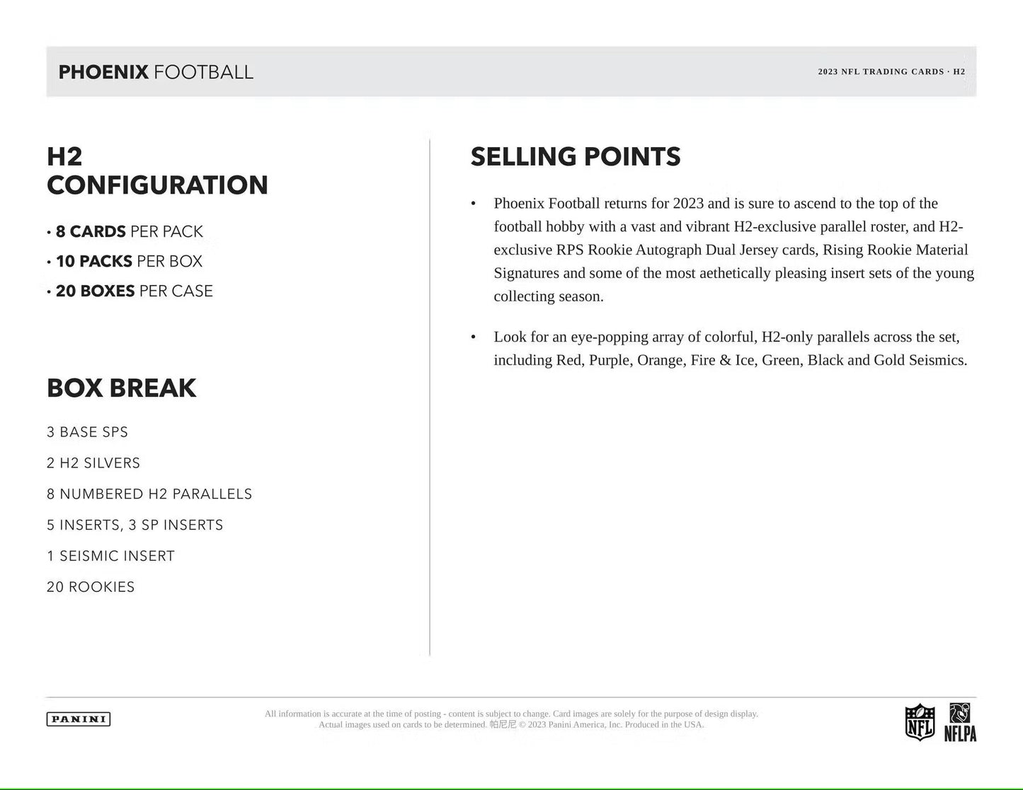 2023 Panini Phoenix Football H2 Box - Columbia Hobby - Sports Card Boxes - Toploaders - Card Savers
