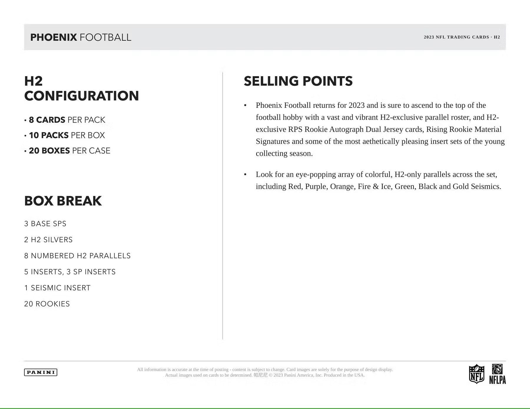 2023 Panini Phoenix Football H2 Box - Columbia Hobby - Sports Card Boxes - Toploaders - Card Savers