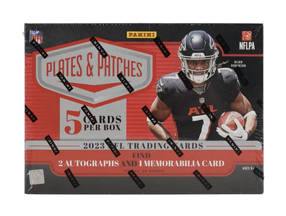 2023 Panini Plates and Patches Football Hobby Box - Columbia Hobby - Sports Card Boxes - Toploaders - Card Savers