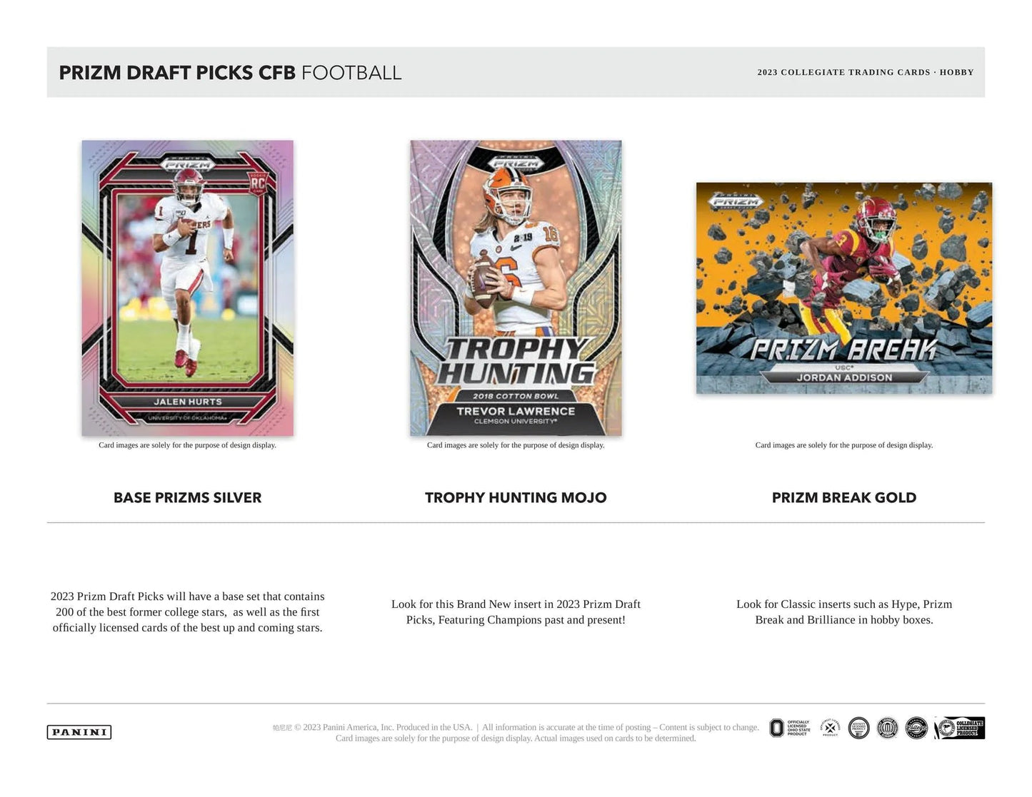 2023 Panini Prizm Draft Picks Football Hobby Box - Columbia Hobby - Sports Card Boxes - Toploaders - Card Savers