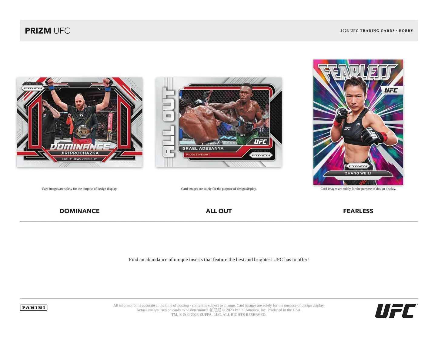2023 Panini Prizm UFC Hobby Box - Columbia Hobby - Sports Card Boxes - Toploaders - Card Savers