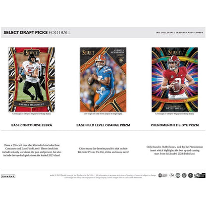 2023 Panini Select Draft Picks Football Hobby Box - Columbia Hobby - Sports Card Boxes - Toploaders - Card Savers