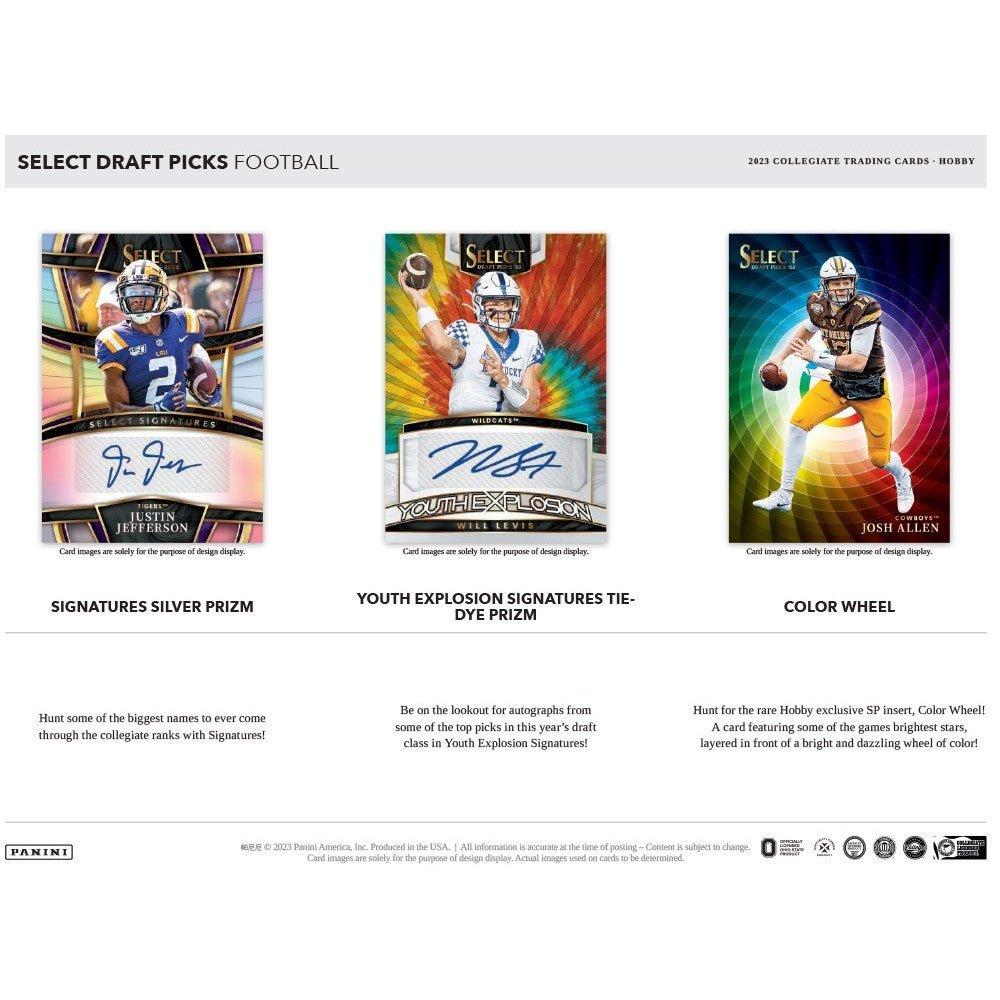 2023 Panini Select Draft Picks Football Hobby Box - Columbia Hobby - Sports Card Boxes - Toploaders - Card Savers