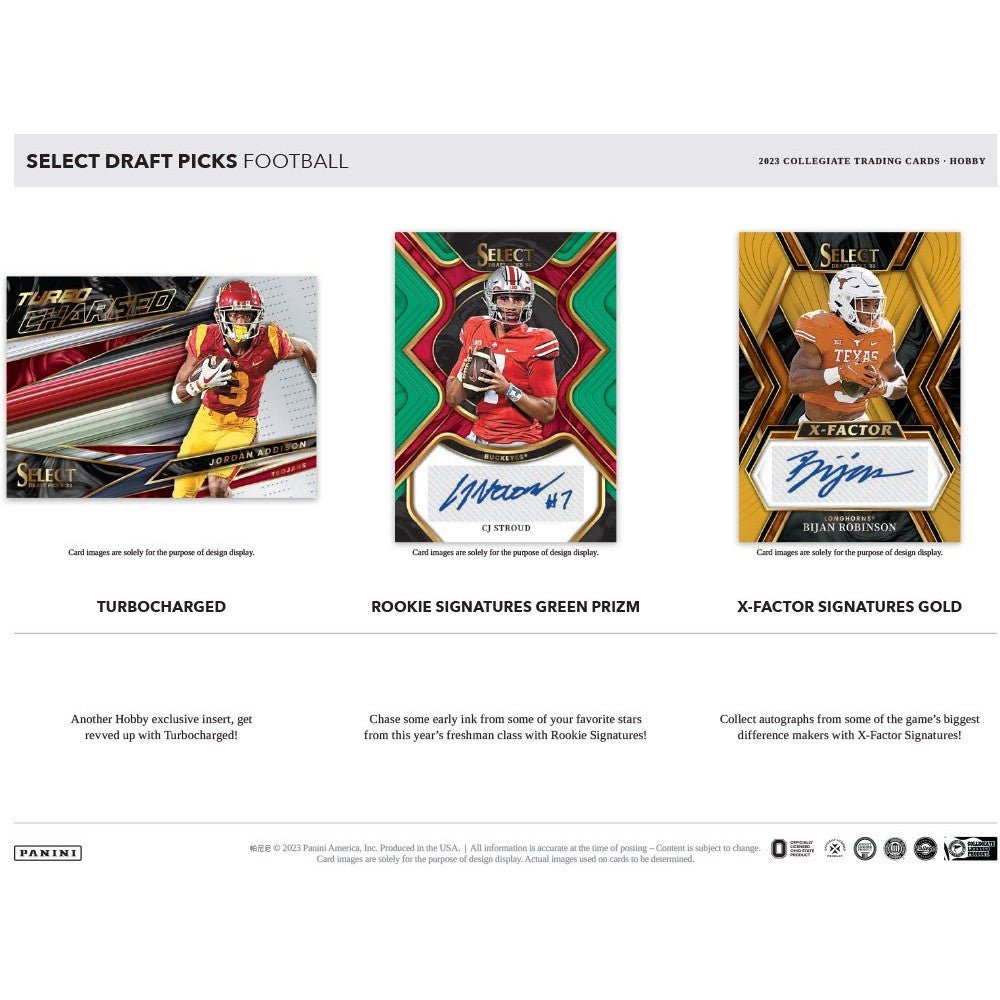 2023 Panini Select Draft Picks Football Hobby Box - Columbia Hobby - Sports Card Boxes - Toploaders - Card Savers