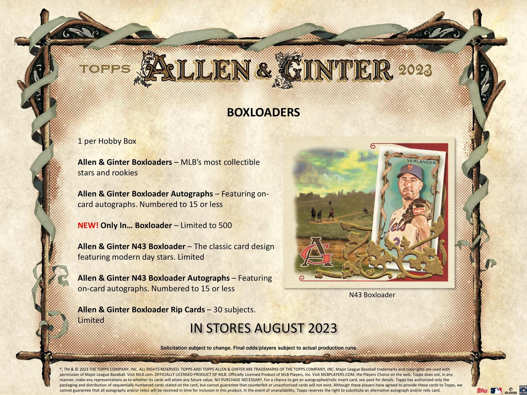 2023 Topps Allen & Ginter Baseball Hobby Box - Columbia Hobby - Sports Card Boxes - Toploaders - Card Savers