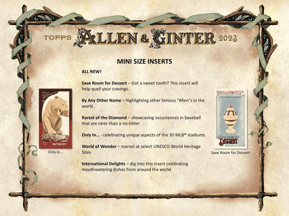 2023 Topps Allen & Ginter Baseball Hobby Box - Columbia Hobby - Sports Card Boxes - Toploaders - Card Savers