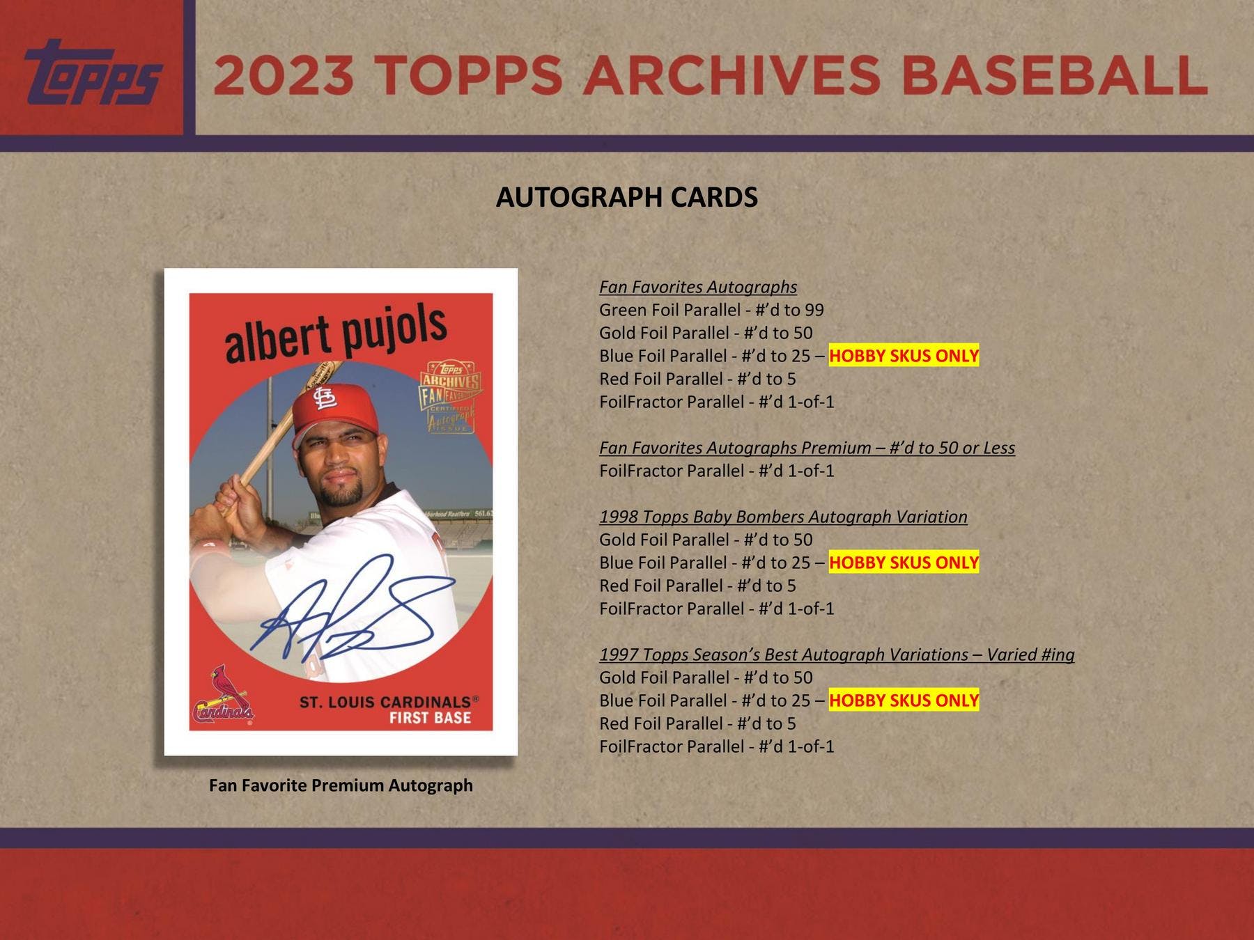 2023 Topps Archives Baseball Hobby Box - Columbia Hobby - Sports Card Boxes - Toploaders - Card Savers