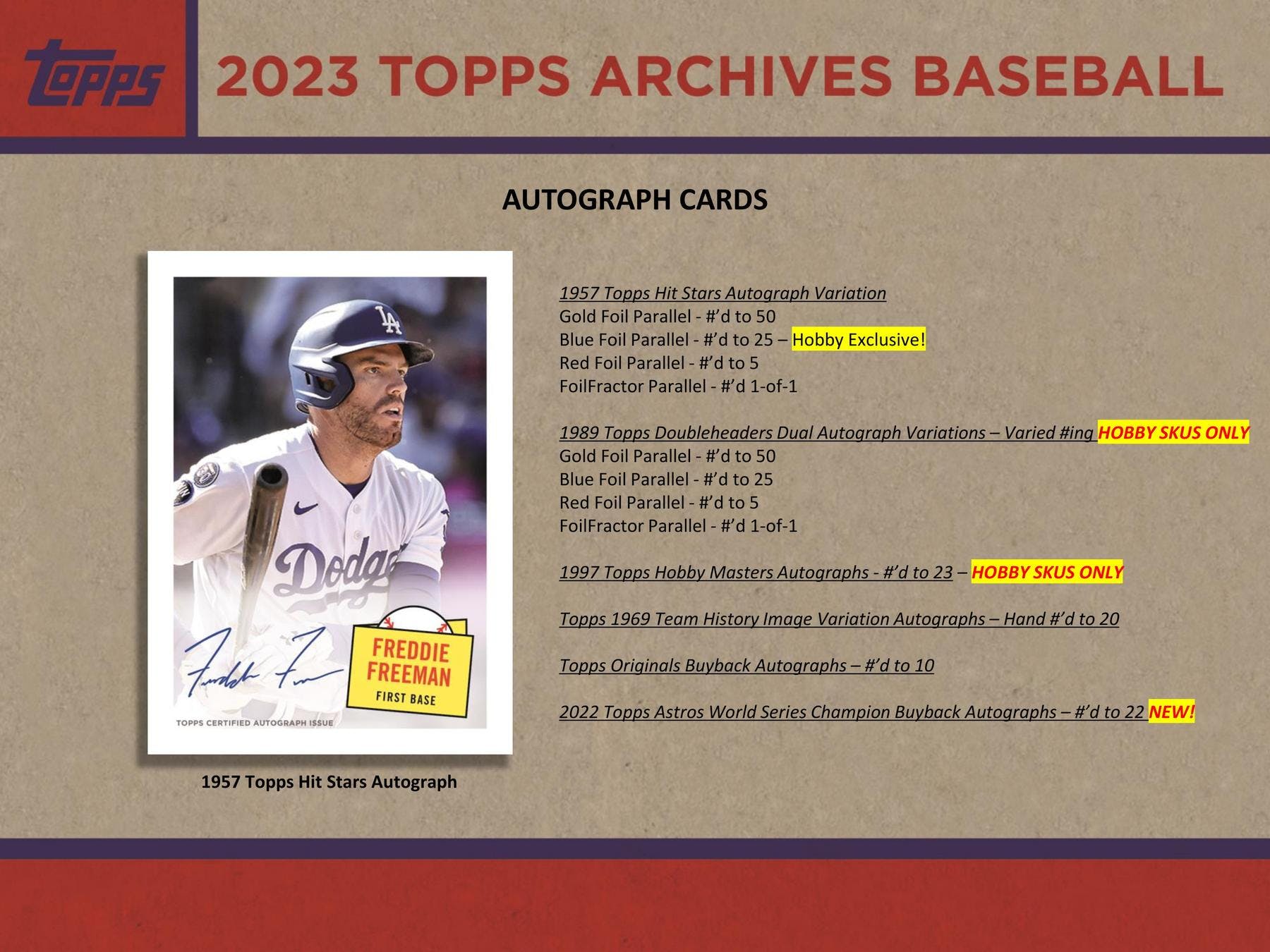 2023 Topps Archives Baseball Hobby Box - Columbia Hobby - Sports Card Boxes - Toploaders - Card Savers
