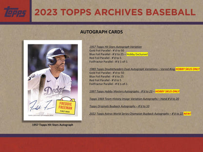 2023 Topps Archives Baseball Hobby Box - Columbia Hobby - Sports Card Boxes - Toploaders - Card Savers