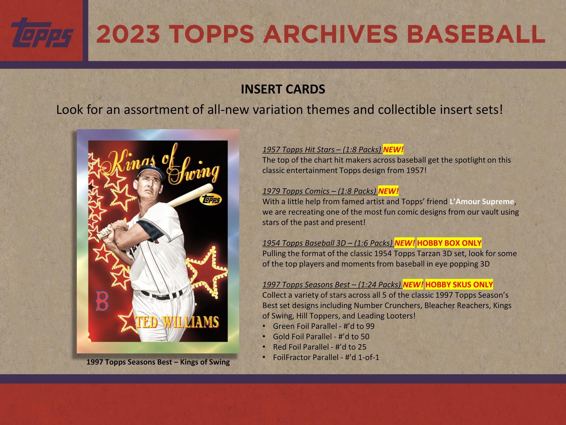 2023 Topps Archives Baseball Hobby Box - Columbia Hobby - Sports Card Boxes - Toploaders - Card Savers