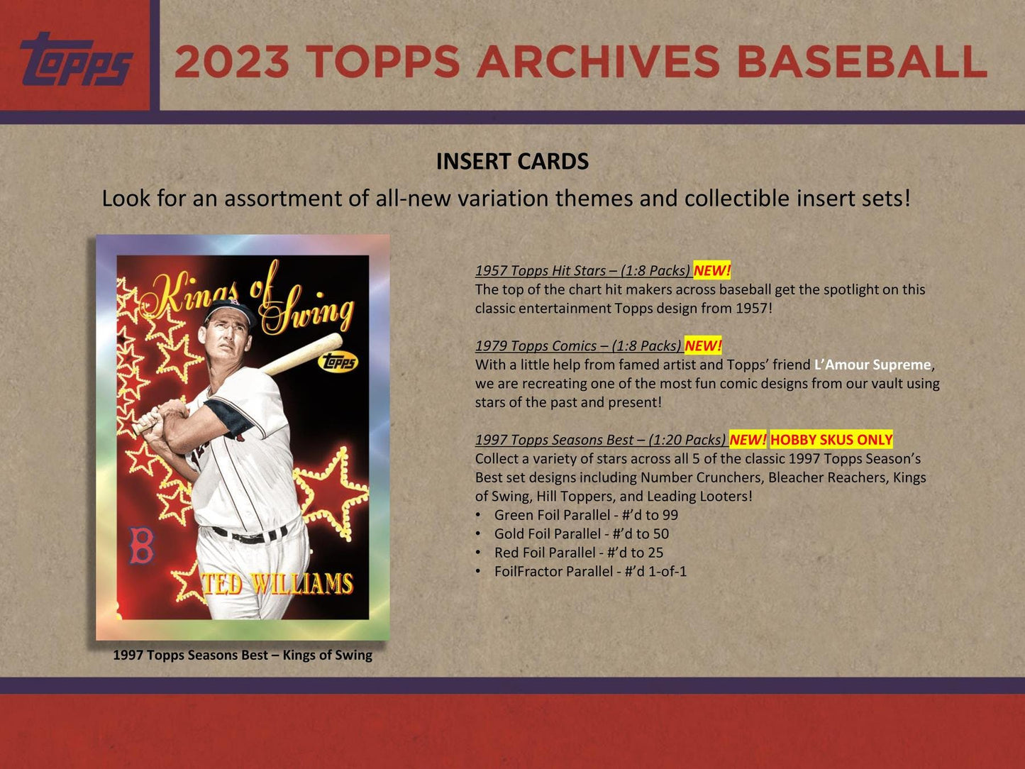 2023 Topps Archives Baseball Hobby Collector's Tin (Box) - Columbia Hobby - Sports Card Boxes - Toploaders - Card Savers