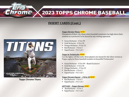 2023 Topps Chrome Baseball 8 - Pack Blaster Box - Columbia Hobby - Sports Card Boxes - Toploaders - Card Savers