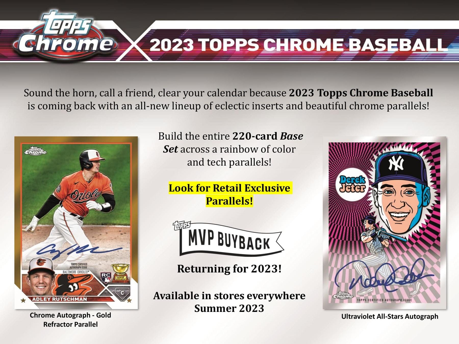 2023 Topps Chrome Baseball 8 - Pack Blaster Box - Columbia Hobby - Sports Card Boxes - Toploaders - Card Savers
