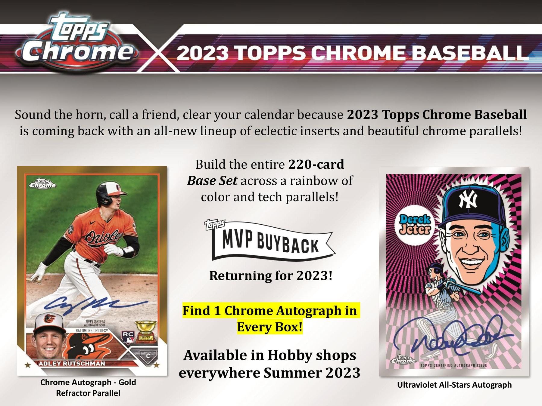 2023 Topps Chrome Baseball Hobby Box - Columbia Hobby - Sports Card Boxes - Toploaders - Card Savers