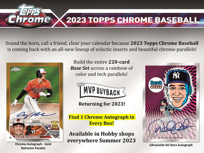 2023 Topps Chrome Baseball Hobby Box - Columbia Hobby - Sports Card Boxes - Toploaders - Card Savers